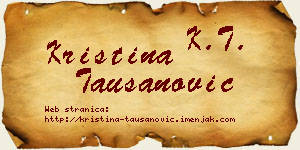 Kristina Taušanović vizit kartica